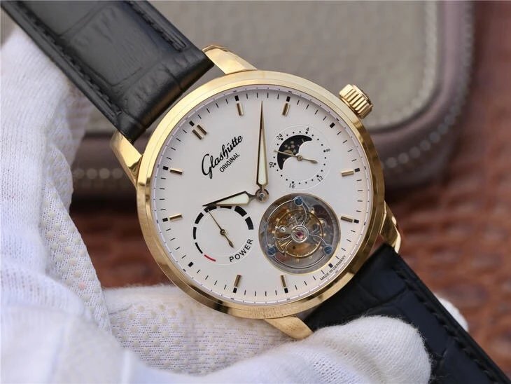 格la苏蒂原创精髓参议员系列真陀飞轮，全自动机械动能显示24小时日月星辰真陀飞轮手表