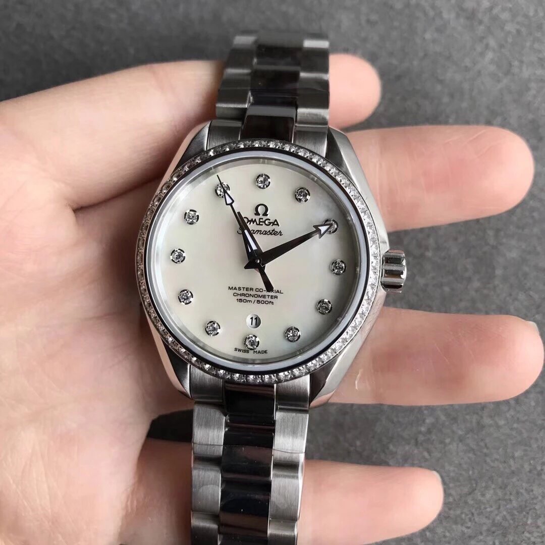3S新出品欧米茄女士海马系列钢带手表 高仿欧米茄女表图片价格图片