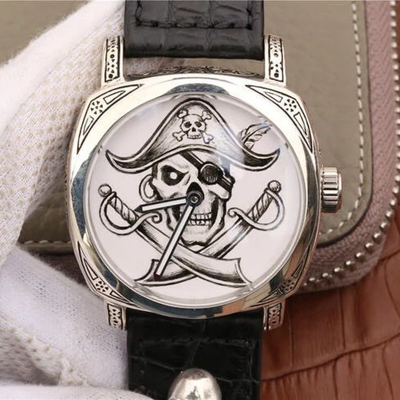 N纯银沛纳海加勒比海盗独特而考究的新款表带 二手沛纳海精仿手表价格900