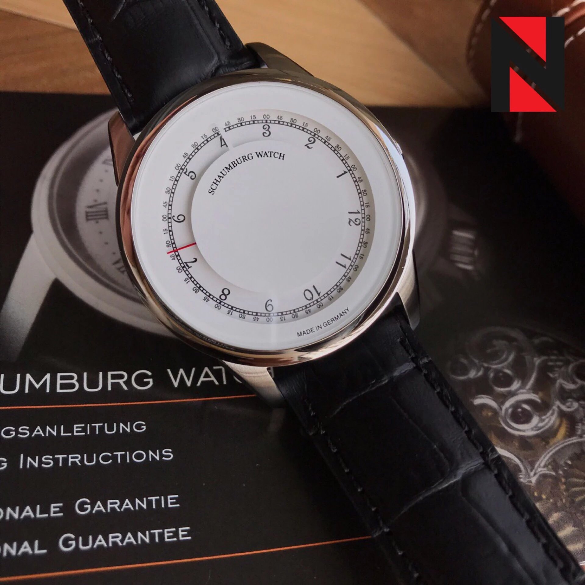 原单正品SchaumburgWatch,德国独立制表绍姆堡表神秘罗盘机械皮带男表，整表无针设计，动感无比
