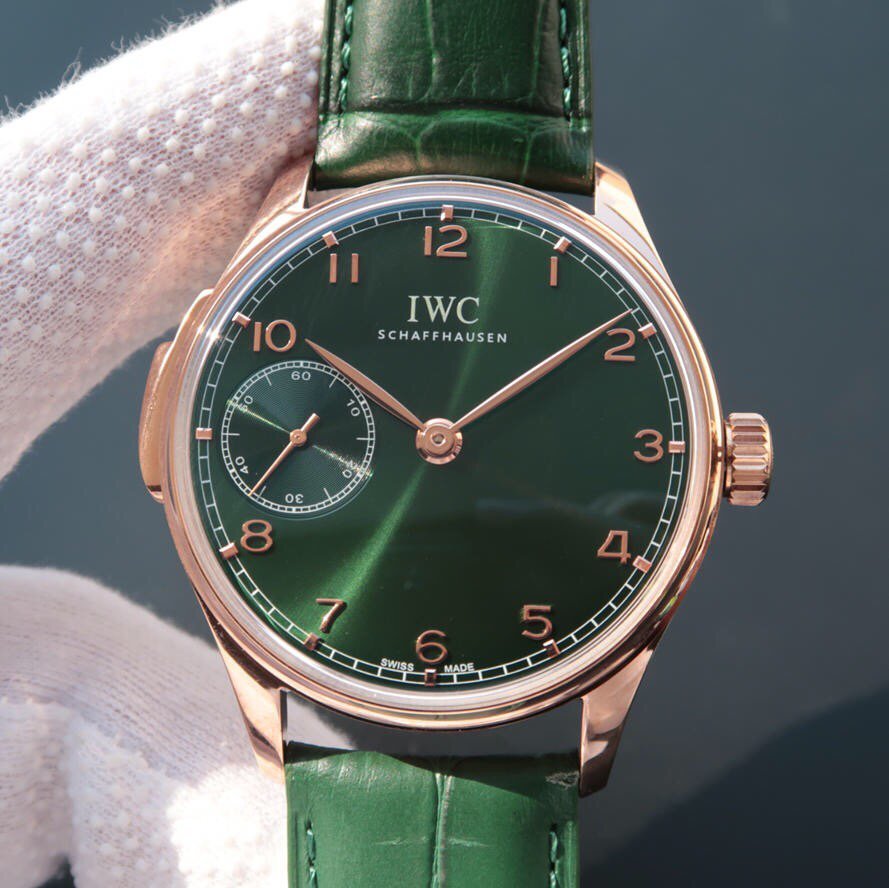 万国葡萄牙IW524204翠绿限量版男表银白金色 万国葡萄牙复刻手表哪个好