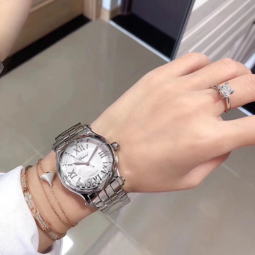 YF厂萧邦快乐钻石七钻女士手表市面上最高版本钢带版钢带加表盘七个碎钻设计简约大气中带女人味