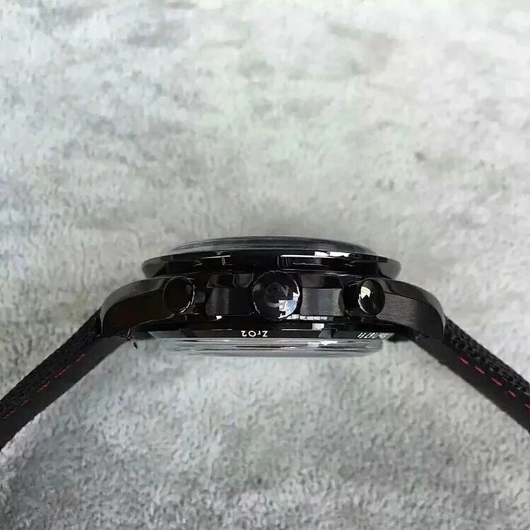 JH出品欧米伽超霸月之暗面陶瓷腕表44.2mm黑色陶瓷表壳搭配涂层尼龙面料表带9300机芯