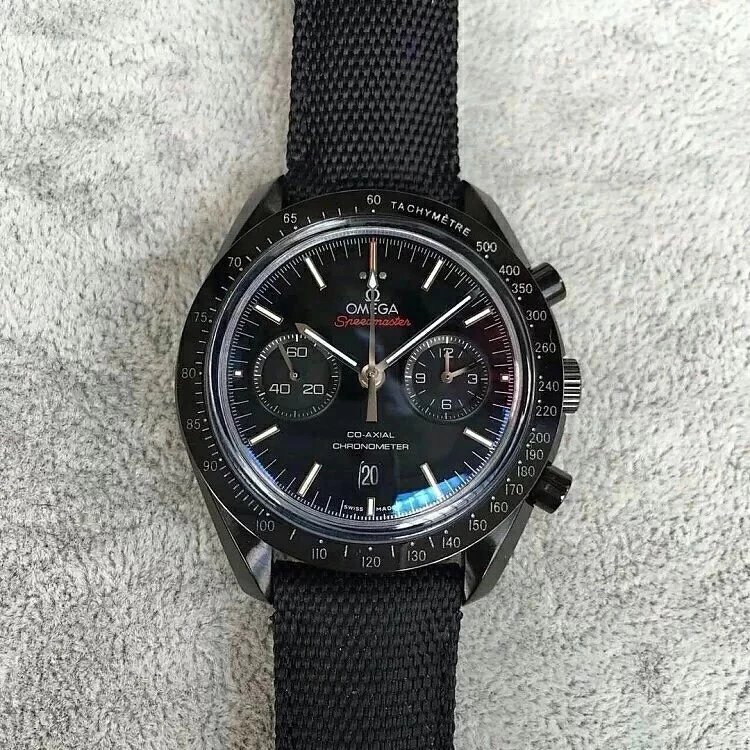 JH出品欧米茄超霸月之暗面陶瓷腕表44.2mm黑色搭配 高仿欧米茄超霸手表哪里买