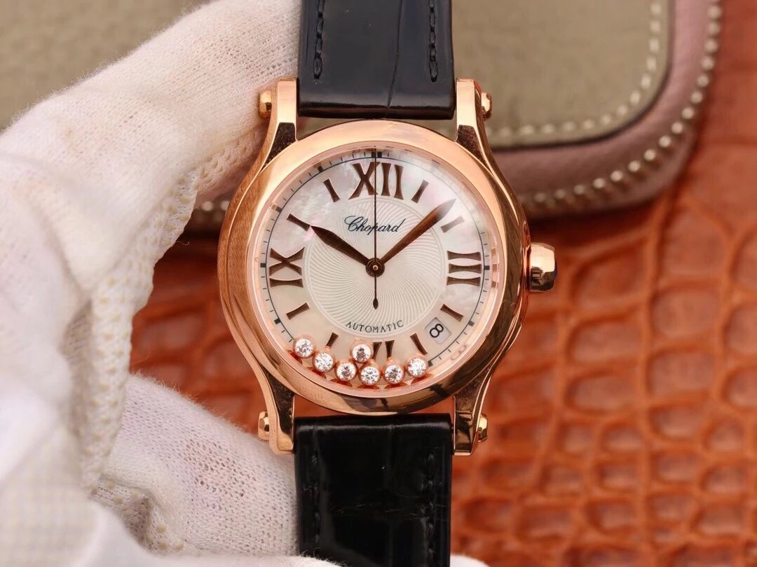 YF萧邦V2贝壳面升级版女表修正了扣子原装 萧邦复刻手表哪里买最好