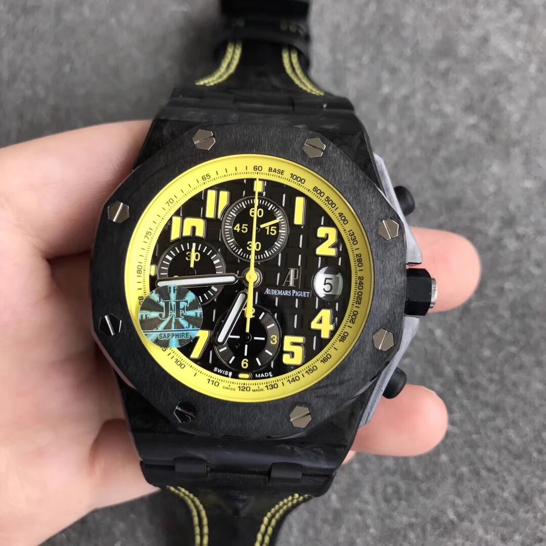 JF厂V2版AP爱彼皇橡树离岸型碳纤维​壳大黄蜂男表、手表
