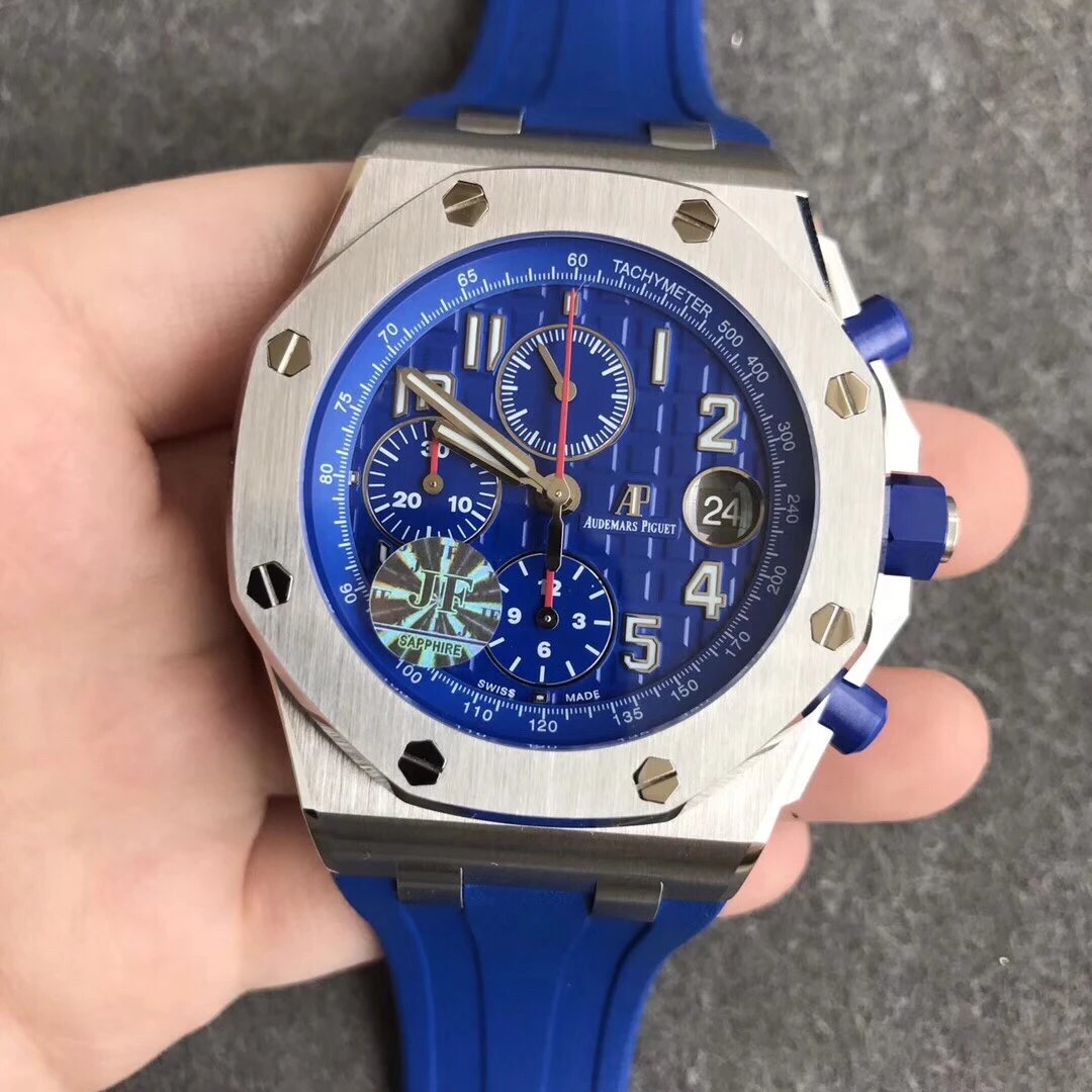 JF厂v2版2018年最新款AP爱彼皇家橡树离岸型26470湛蓝，改12位小秒男表、手表