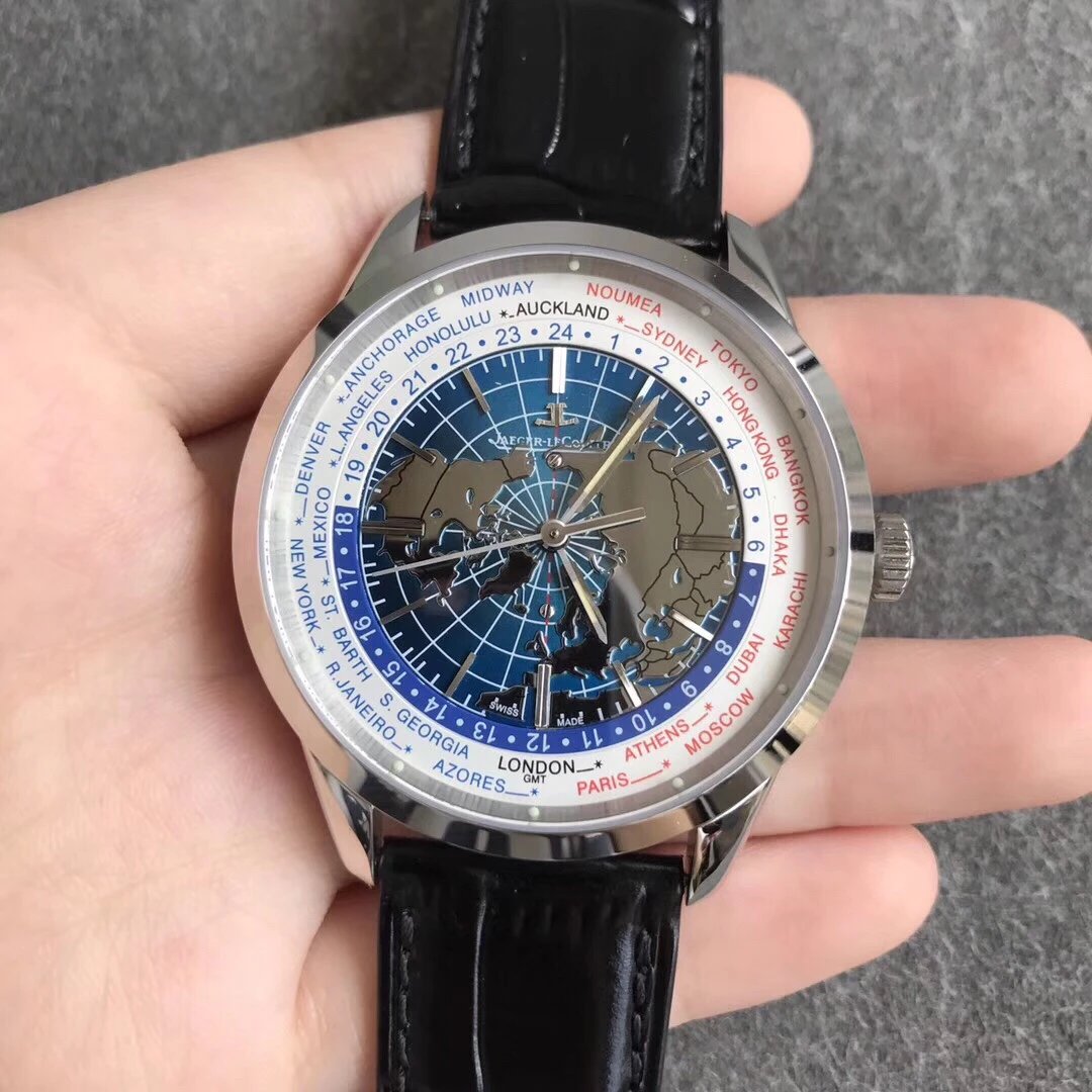V2升级版积家地球物理天文台系列环球旅行腕表，放大机芯甲板尺寸，增加表带快拆功能手表、男表、机械表、包邮
