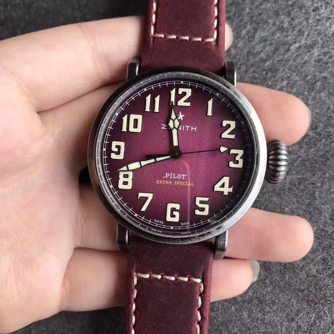 XF厂力作2017巴塞尔表展新款40mm真利时复古飞行员手表、机械表、包邮，一款男女都可戴的飞行员腕表