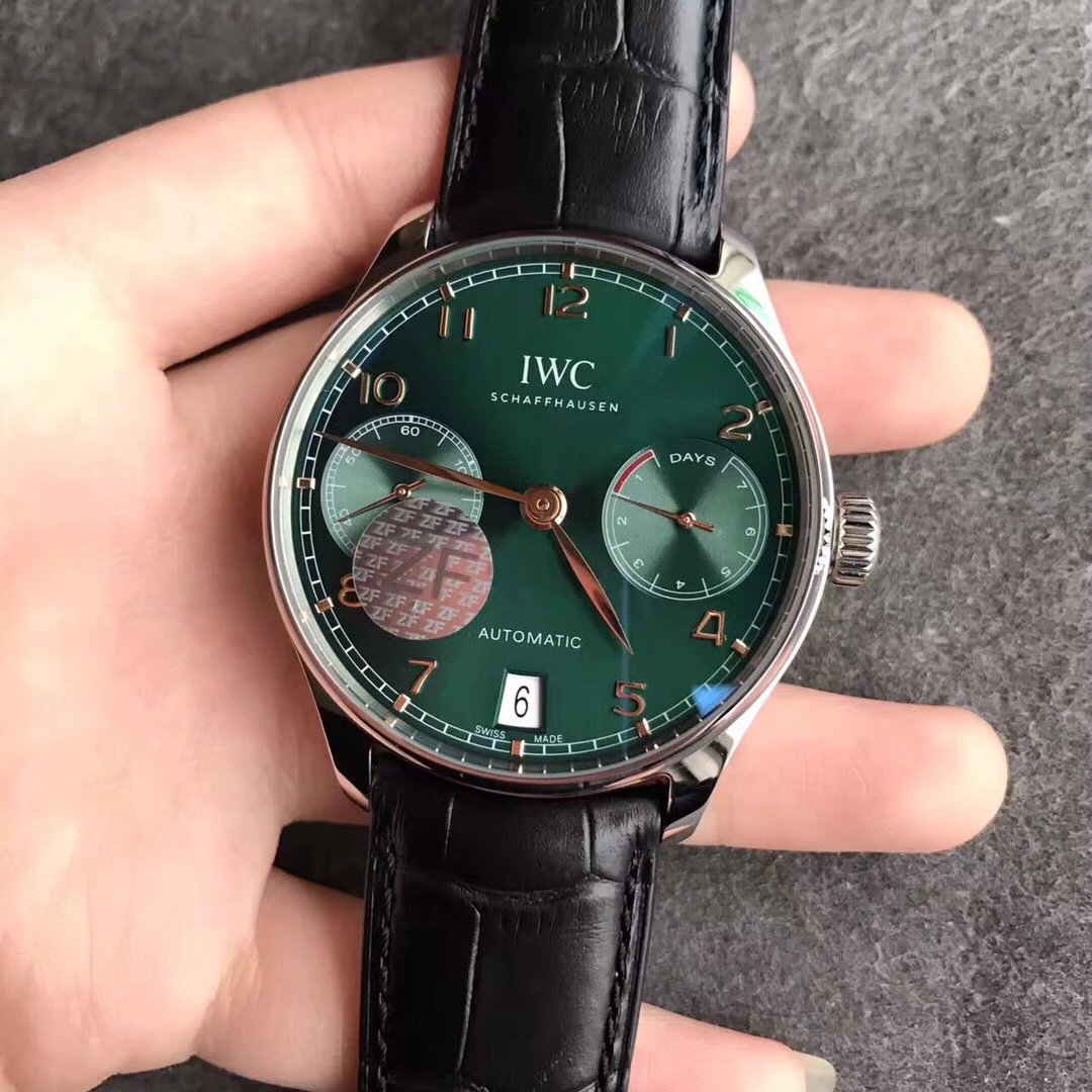 ZF厂新品，万国葡七科威特限量款，水鬼之外的又一款骚绿表手表、机械表、男表、包邮