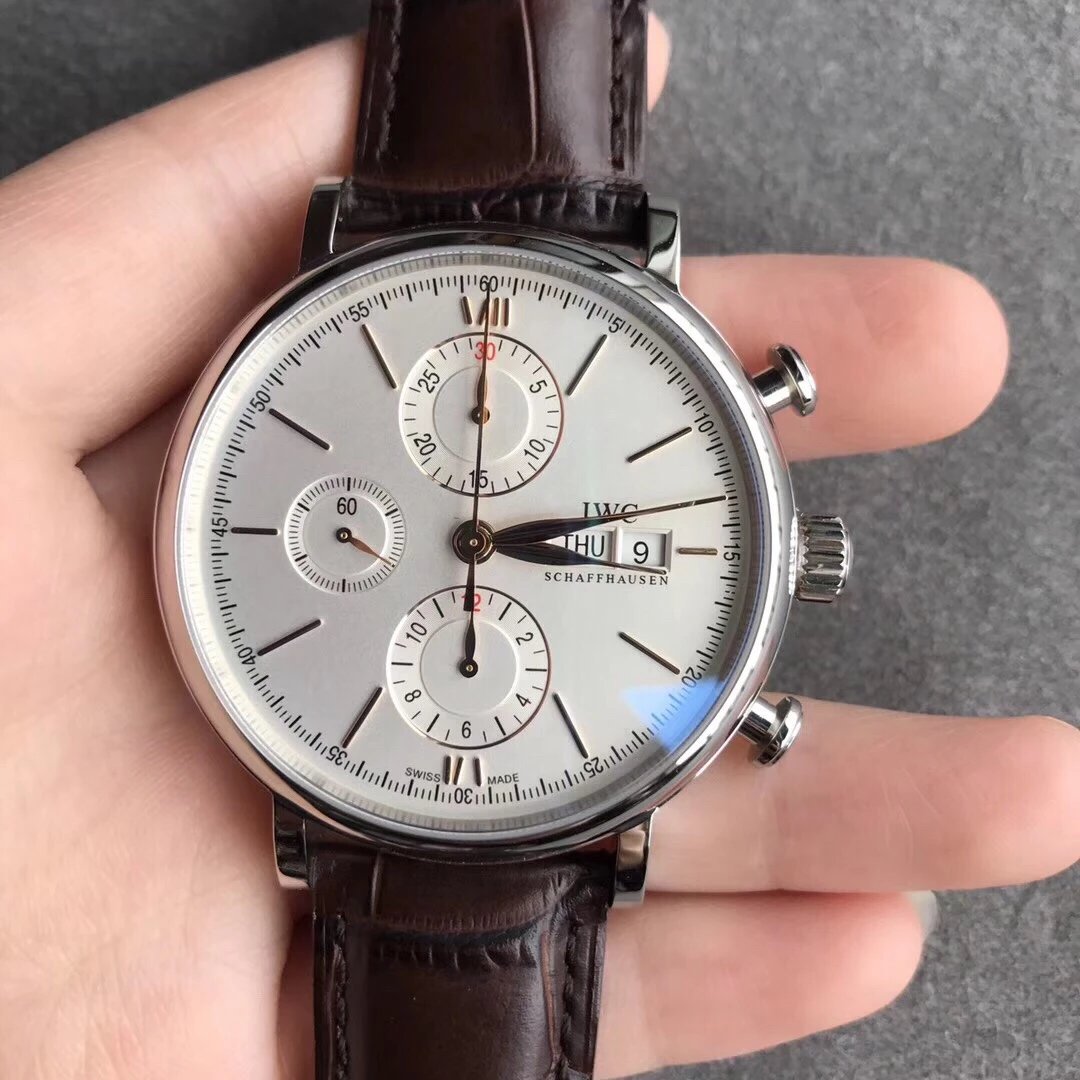 ZF厂万国IWC柏涛菲诺计时腕表手表、男表、机械表，尺寸一比一，修正其他版本的不足