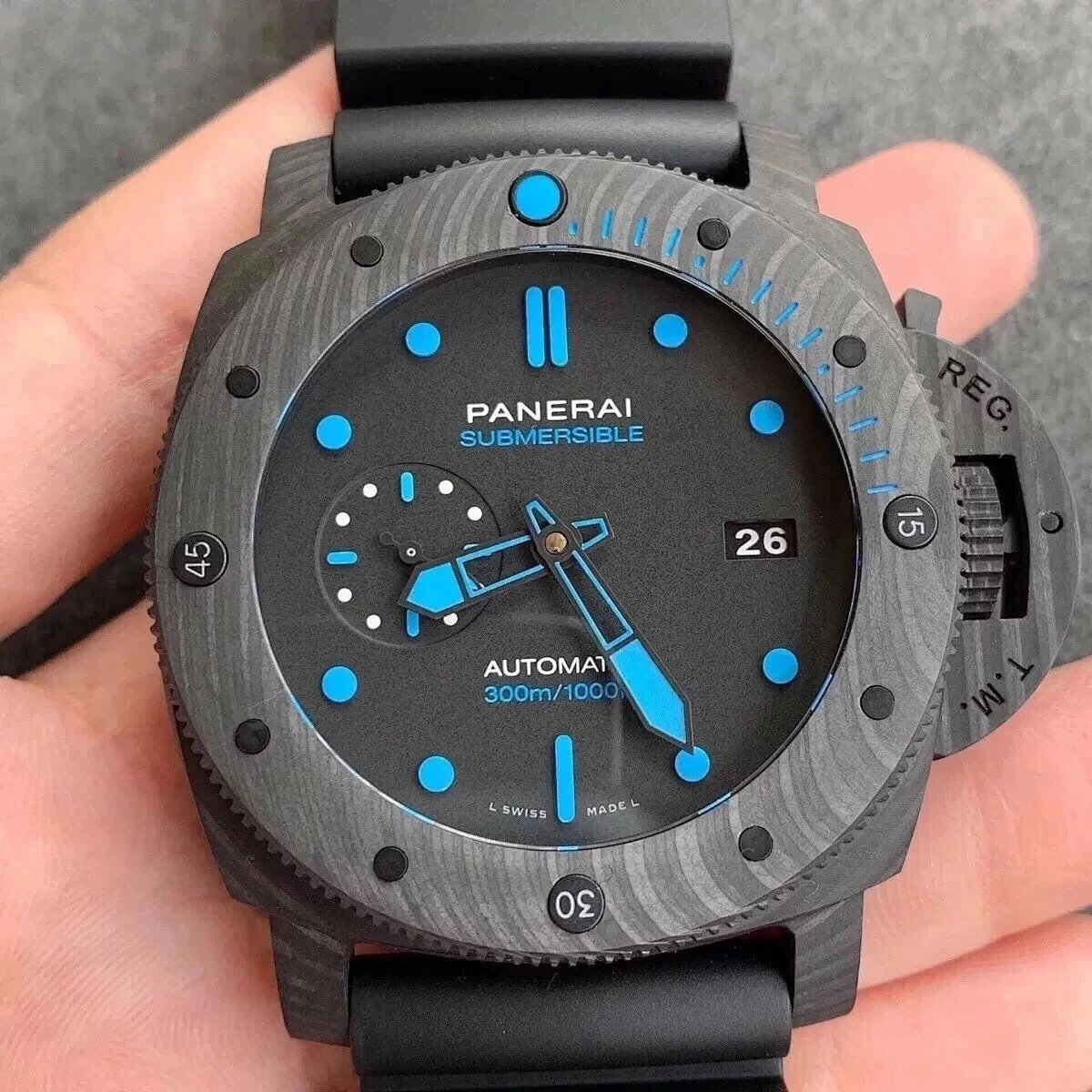 VS厂沛纳海Pam1616限量发售碳纤维复合材料47mm表径男士手表9点位置小秒个性独特硬汉手表